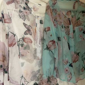 Sheer Floral Ladies Blouse